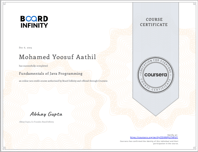 Fundamentals of Java Programming