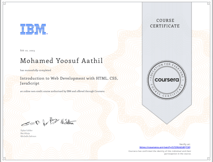 Introduction to Web Development with HTML, CSS, JavaScript
